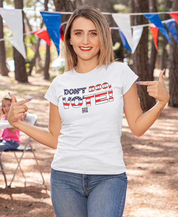 DON'T BOO, VOTE! QR Code Voter Registration Election 2020 Unisex T-Shirt - Aggrovist Apparel