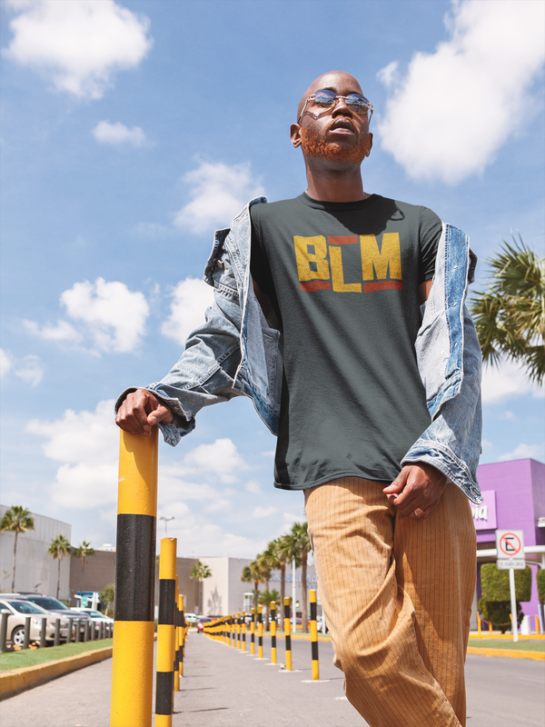 t shirt mockup of a cool man on the street